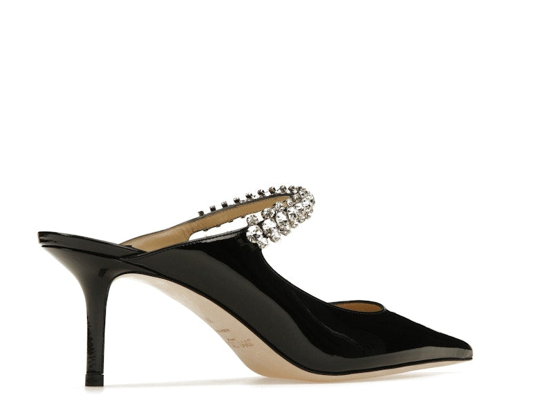 Jimmy Choo Bing 65mm Heeled Mule Black Patent Leather