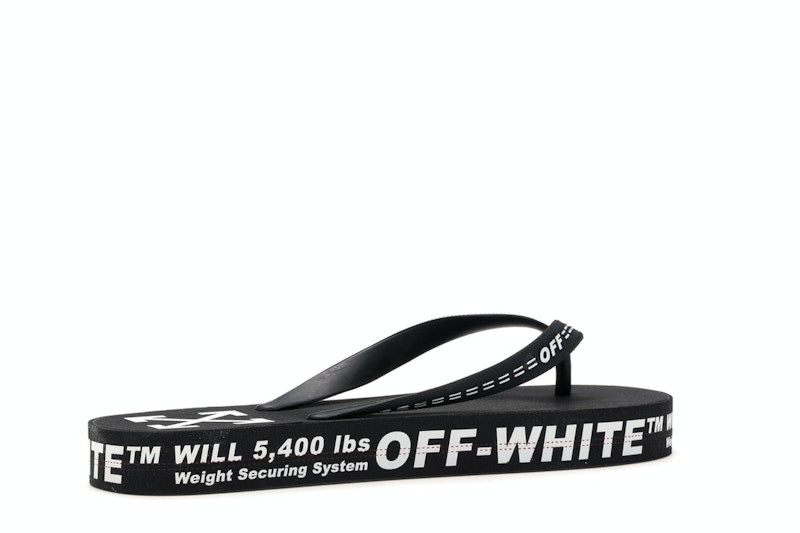 Off-White Logo Typographic Flip Flop Black SS20