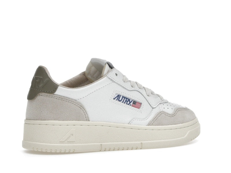 Autry Medalist Leather Low White Covert Green Beige (Women's)
