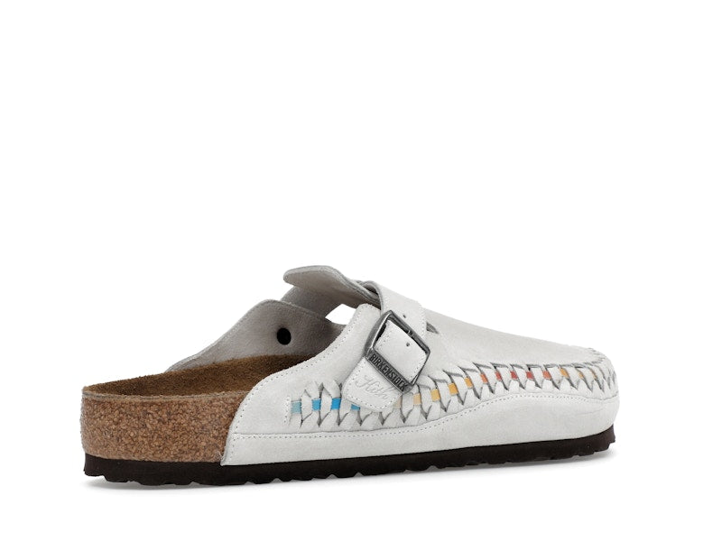 Birkenstock Boston Braided Suede Kith Antique White Tie Dye