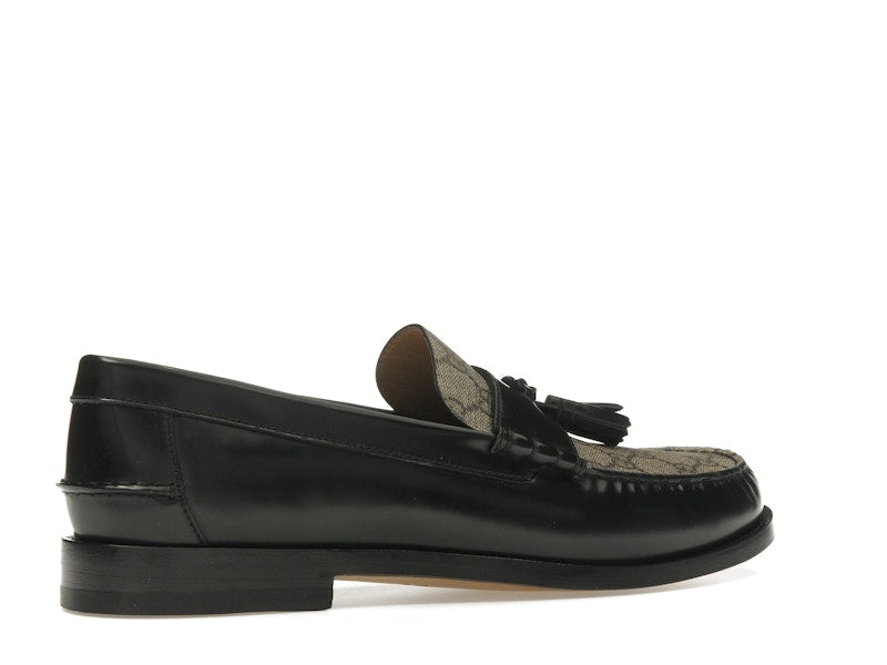 Gucci Tassel GG Canvas Loafers Black Ebony