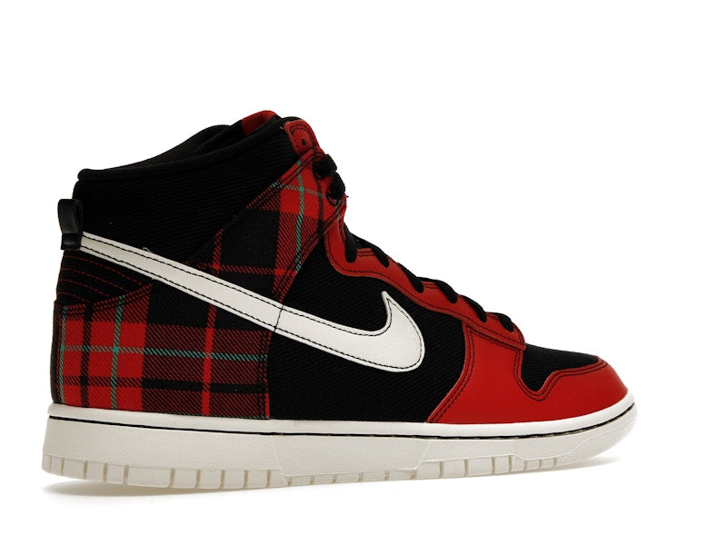 Nike Dunk High SE Tartan Plaid Black University Red