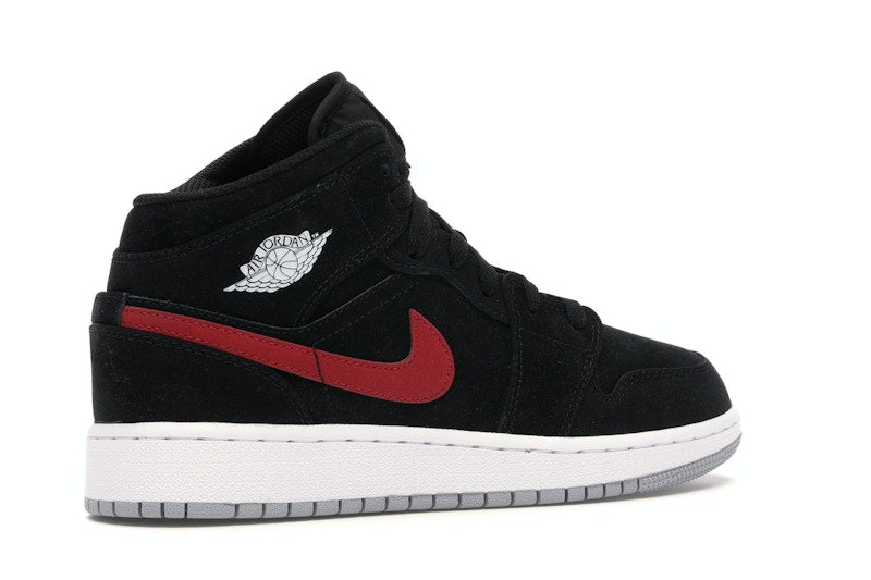 Jordan 1 Mid Multi-Color Swoosh Black (GS)