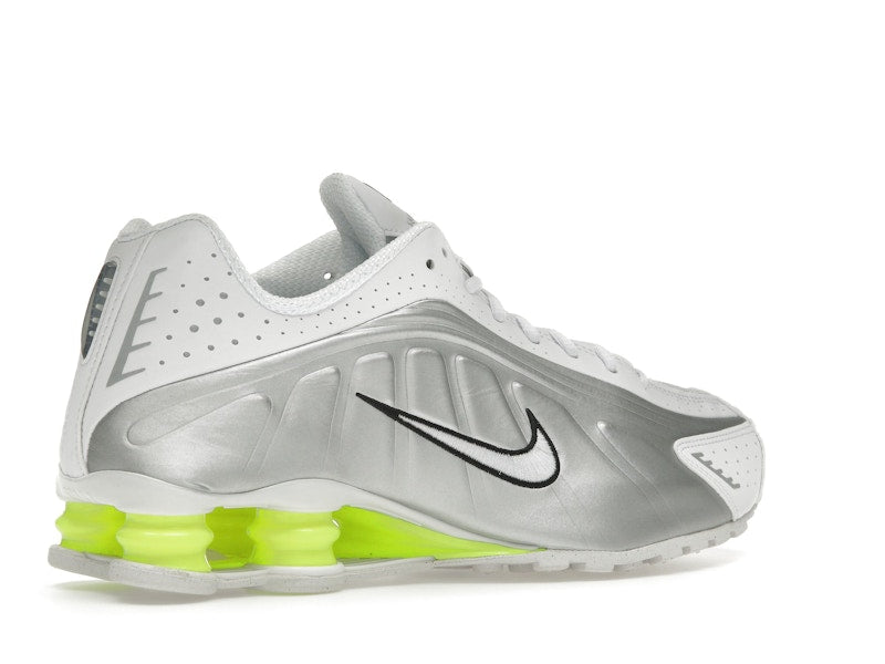Nike Shox R4 White Metallic Silver Volt (Women's)