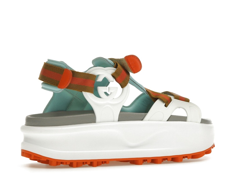 Gucci Colour Block Platform Sandal White Blue Orange (Women's)