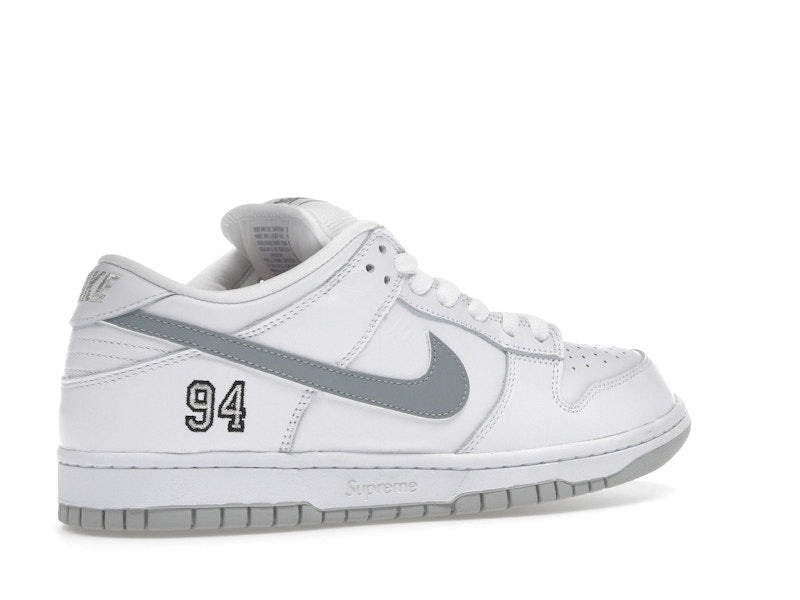 Nike SB Dunk Low Supreme 94 White Metallic Silver
