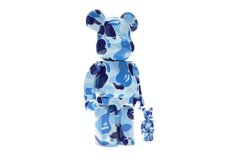 Bearbrick A Bathing Ape ABC Camo 100% & 400% Set Blue
