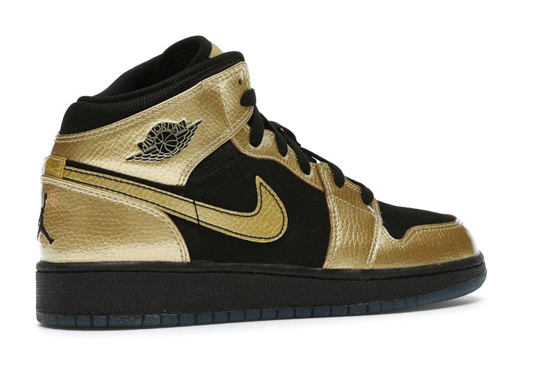 Jordan 1 Mid Metallic Gold Coin Black (GS)