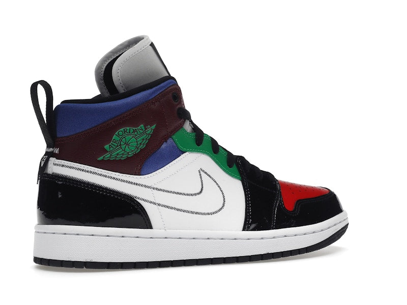 Jordan 1 Mid SE Black White Multi-Color (Women's)