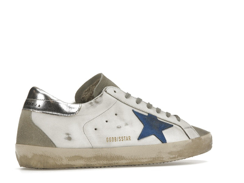 Golden Goose Super-Star White Elecctric Blue Silver