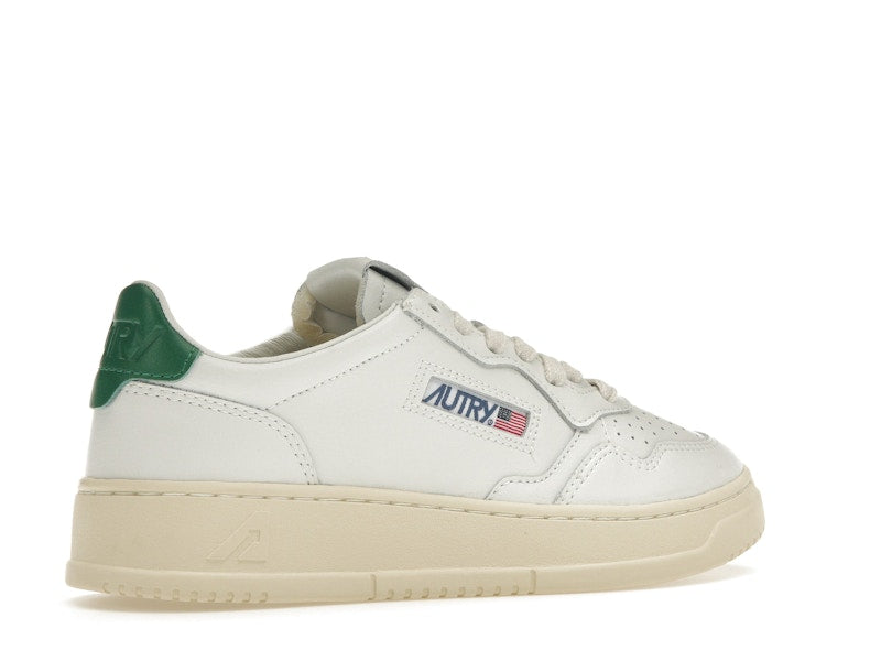 Autry Medalist Leather Low White Green (Women's)