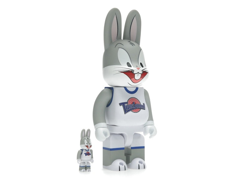 Bearbrick x Space Jam Rabbrick Bugs Bunny 100% & 400% Set Grey