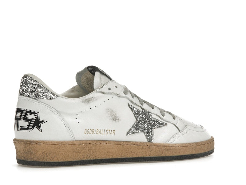 Golden Goose Ball Star White Silver Glitter (Women's)