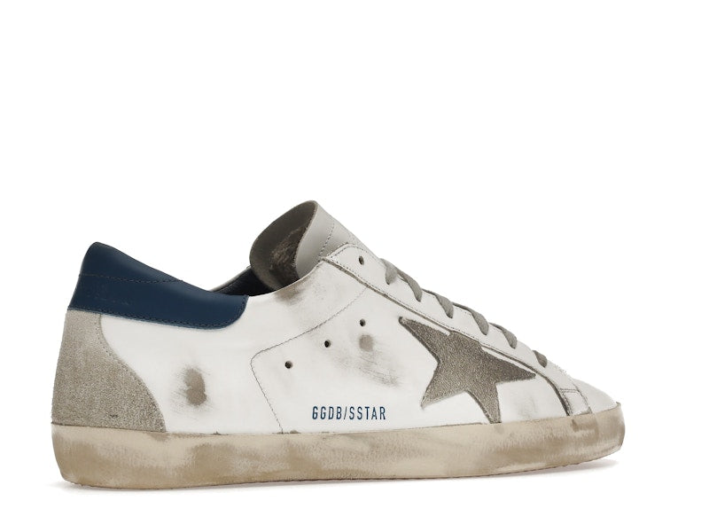 Golden Goose Super-Star White Royal Blue Grey Suede Patch