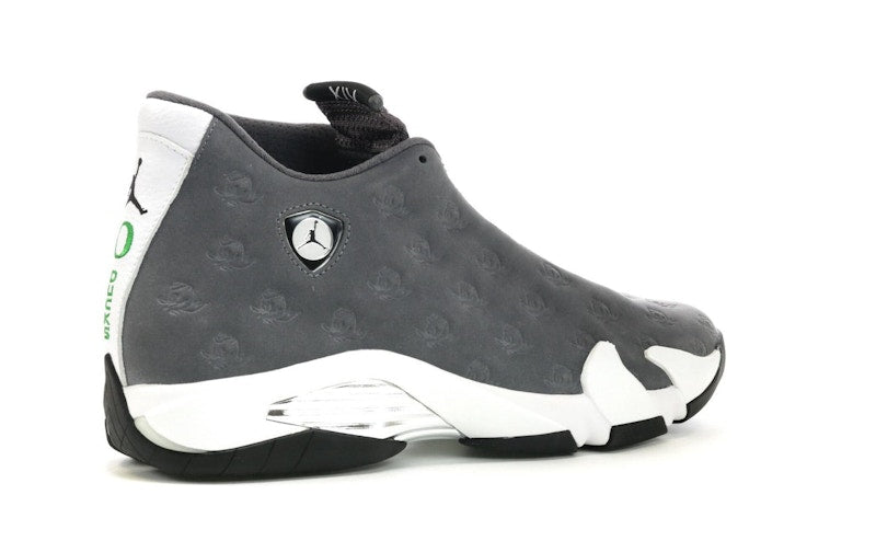 Jordan 14 Retro Oregon Ducks PE Grey