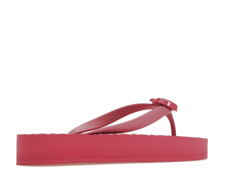 Gucci Chevron Thong Sandal Pink Rubber