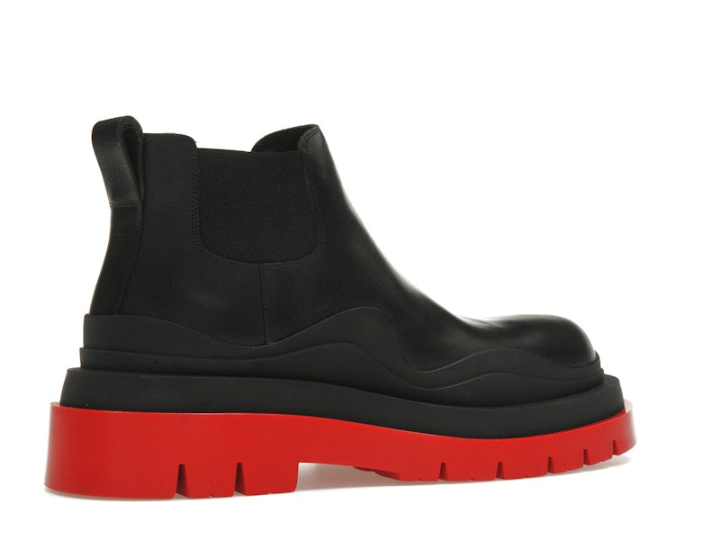 Bottega Veneta Tire Ankle Chelsea Boot Black Red (Women's)