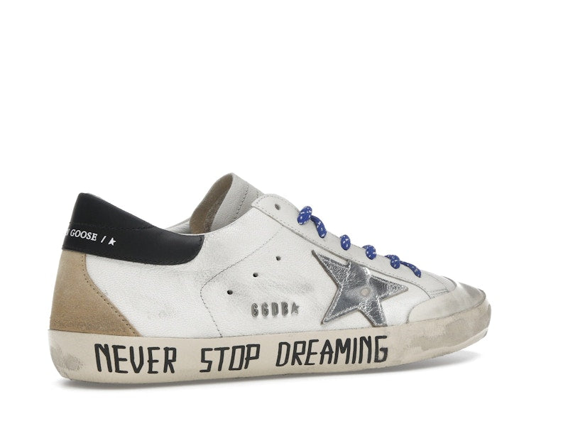 Golden Goose Super Star Never Stop Dreaming White Black Silver-tone