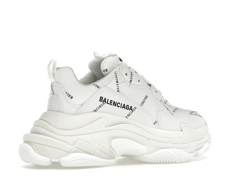 Balenciaga Triple S Allover Logo White (Women's)