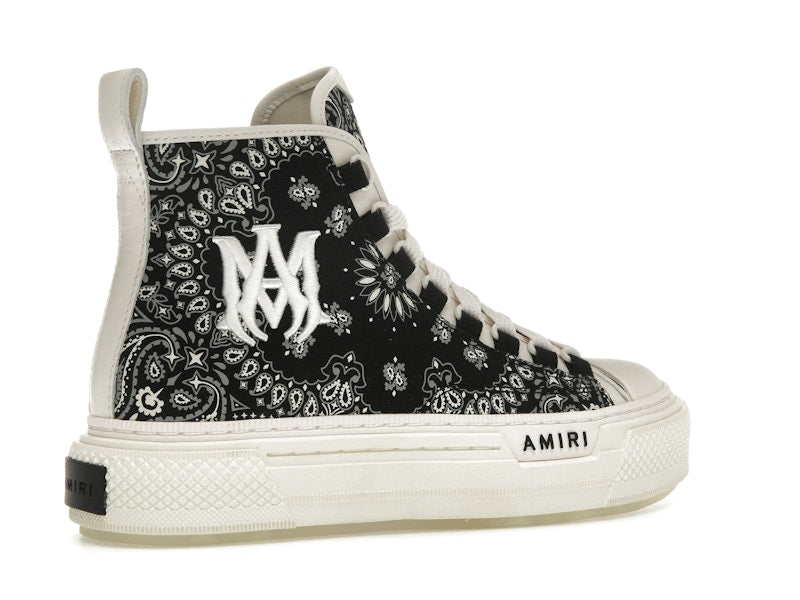 AMIRI Bandana Court Hi-top Sneaker Black White (Women's)