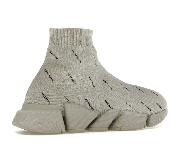 Balenciaga Speed Trainer 2.0 All Over Logo Beige
