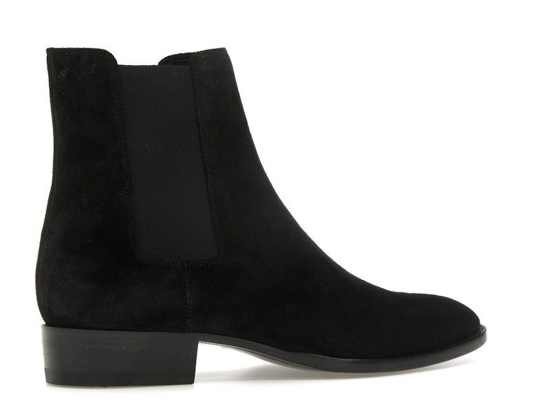 Saint Laurent Wyatt Chelsea Boot Black Suede