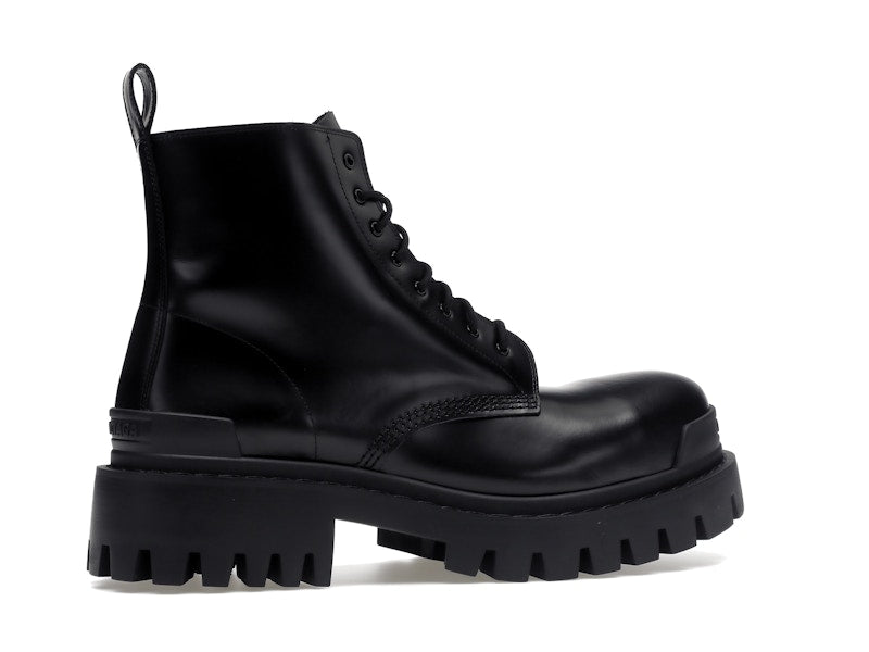 Balenciaga Strike 20mm Lace Up Boot Black