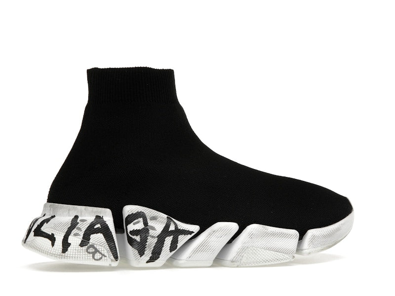 Balenciaga Speed 2.0 Graffiti Recycled Knit Black (Women's)
