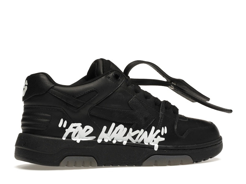 OFF-WHITE OOO Low Tops "For Walking" Black White
