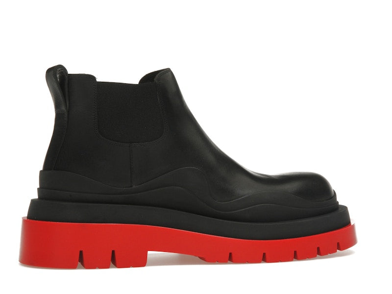 Bottega Veneta Tire Ankle Chelsea Boot Black Red (Women's)