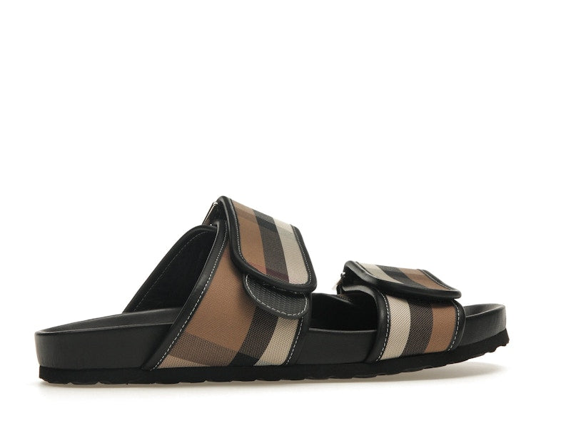 Burberry Check Sandals Birch Brown Black