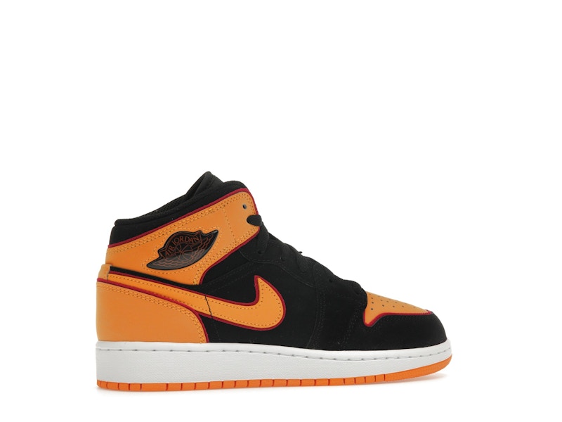 Jordan 1 Mid SE Black Vivid Orange (GS)