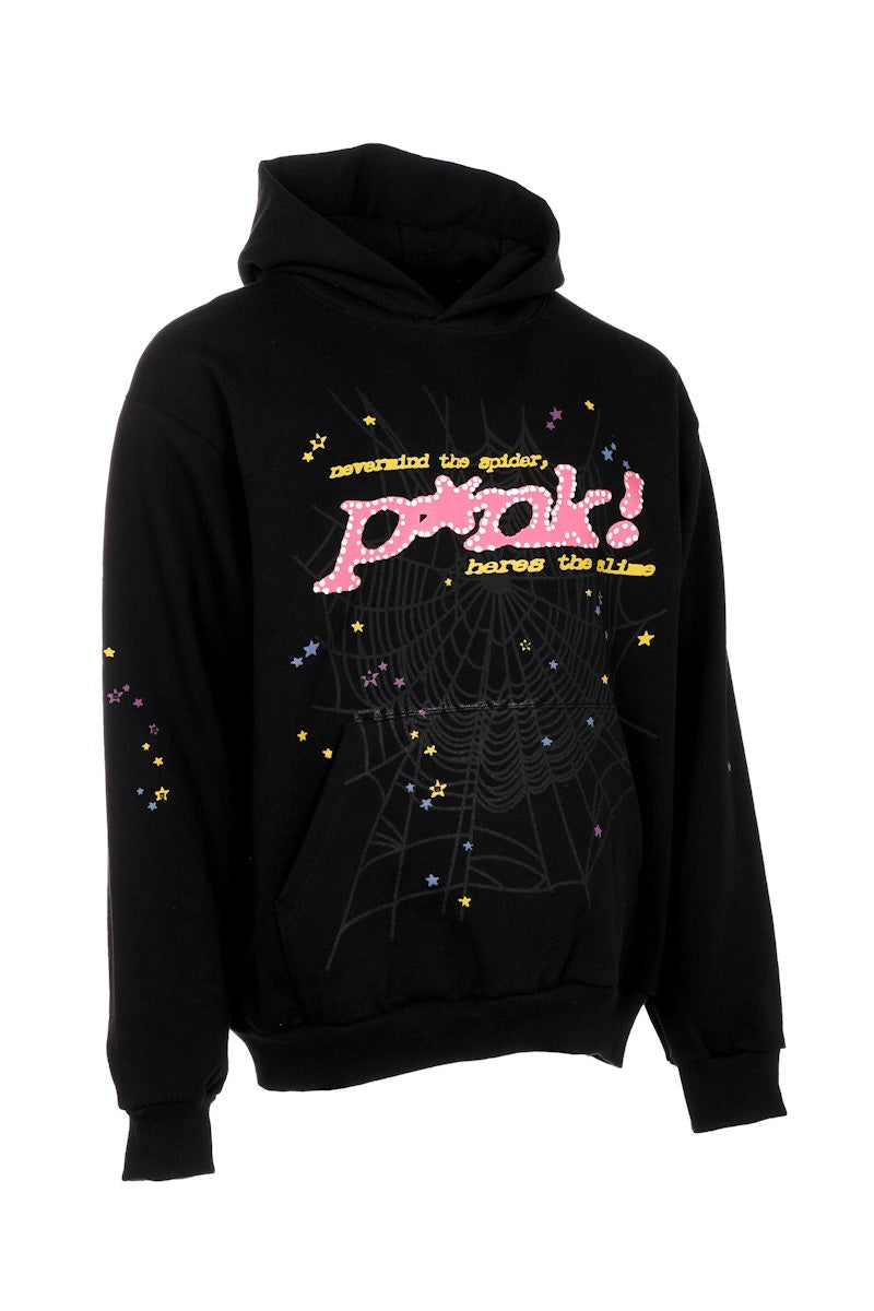 Sp5der P*NK Hoodie Black