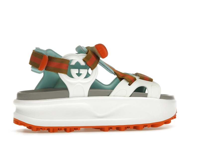 Gucci Colour Block Platform Sandal White Blue Orange (Women's)