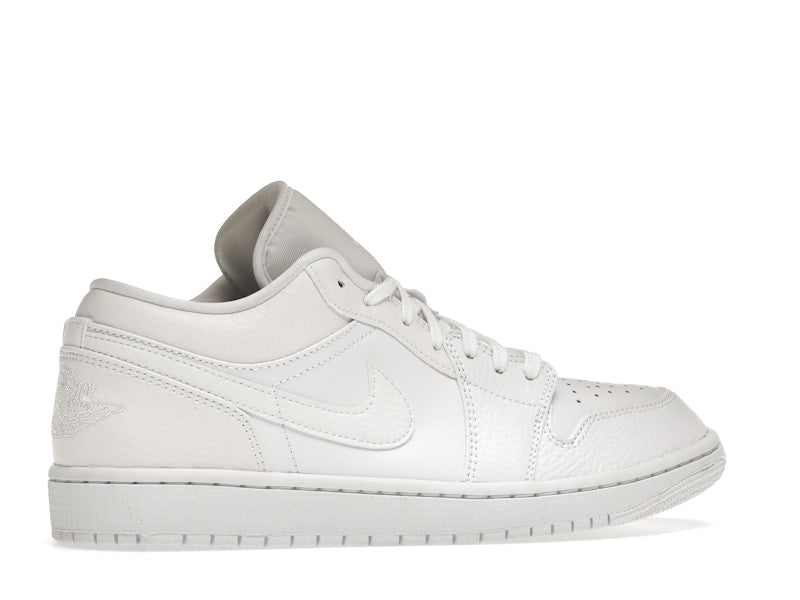 Jordan 1 Low Triple White Tumbled Leather