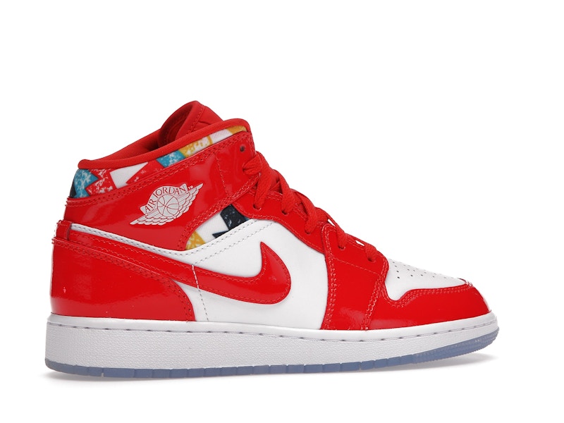 Jordan 1 Mid Barcelona Sweater Red Patent (GS)