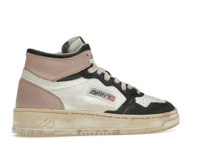 Autry Medalist Leather Mid Super Vintage White Pink Black (Women's)