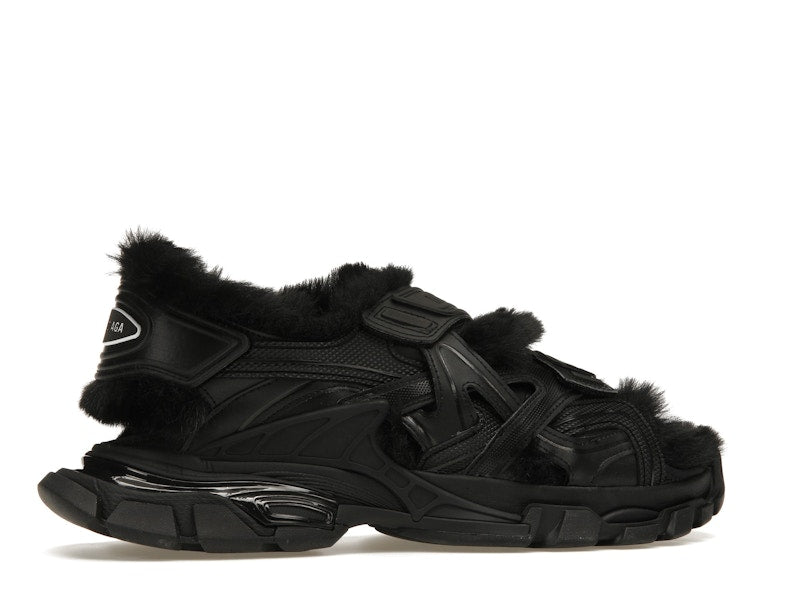 Balenciaga Track Sandal Fake Fur Black