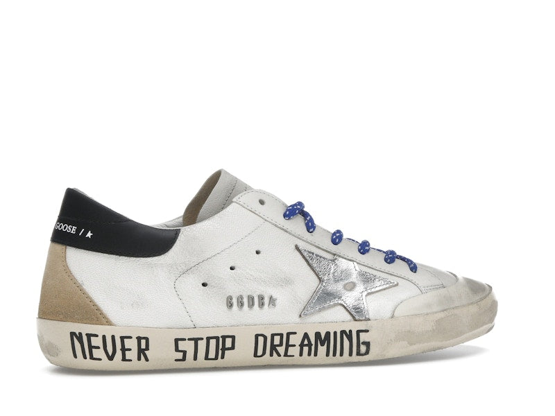 Golden Goose Super Star Never Stop Dreaming White Black Silver-tone