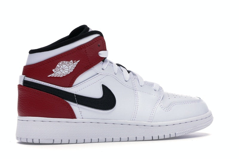 Jordan 1 Mid White Black Gym Red (GS)