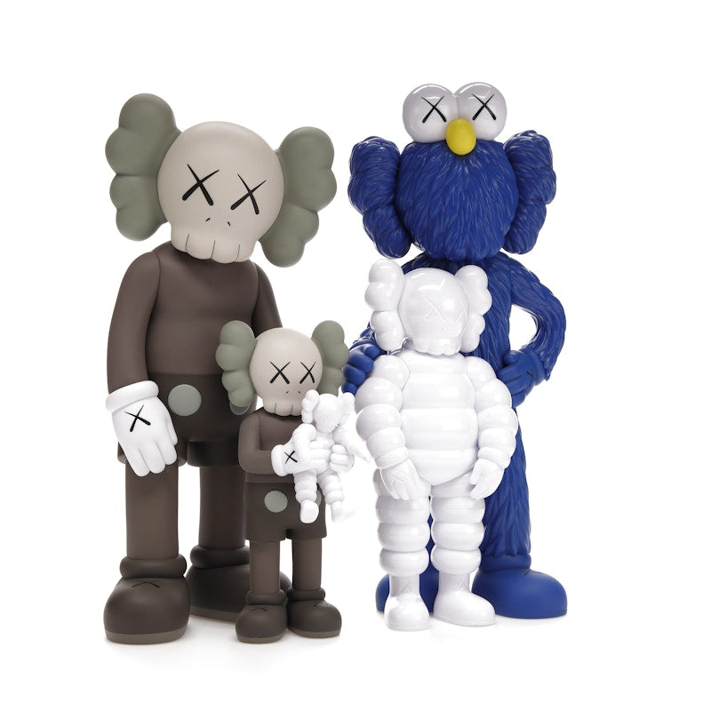 KAWS Family Vinyl Figures Brown/Blue/White