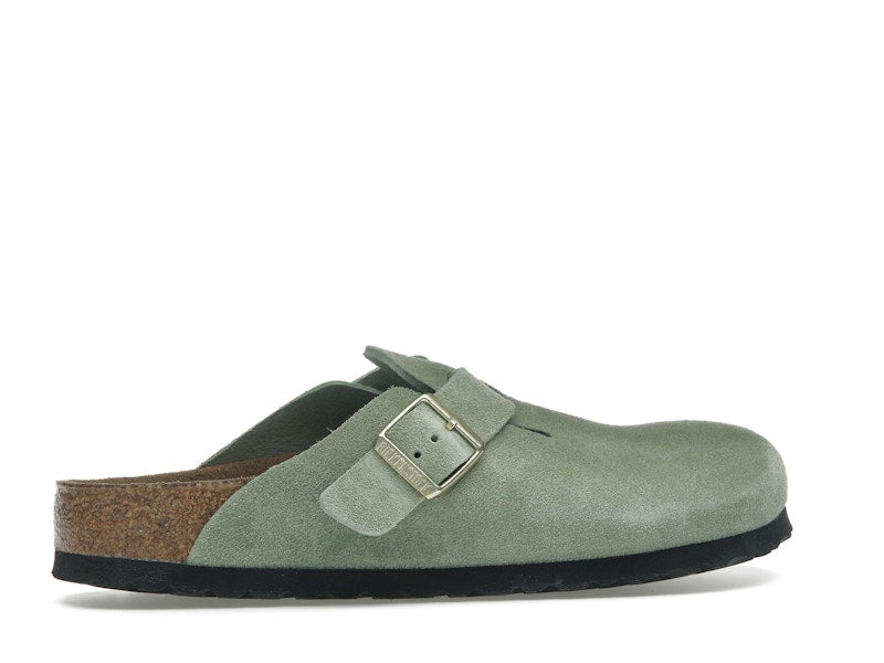 Birkenstock Boston Soft Footbed Suede Green Tea (Narrow Fit)