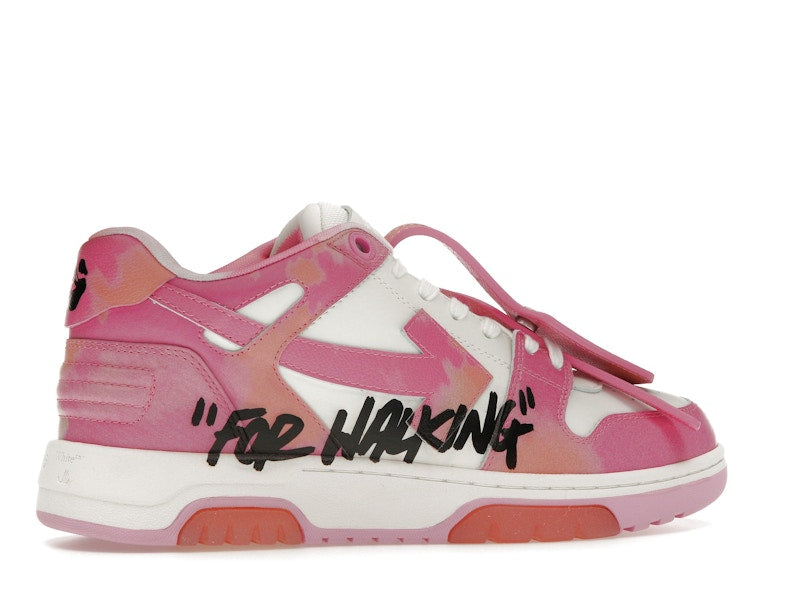 OFF-WHITE Out Of Office OOO "For Walking" Low Tops Pink Tie Dye