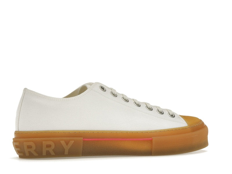 Burberry Logo Detail Cotton Trainer White