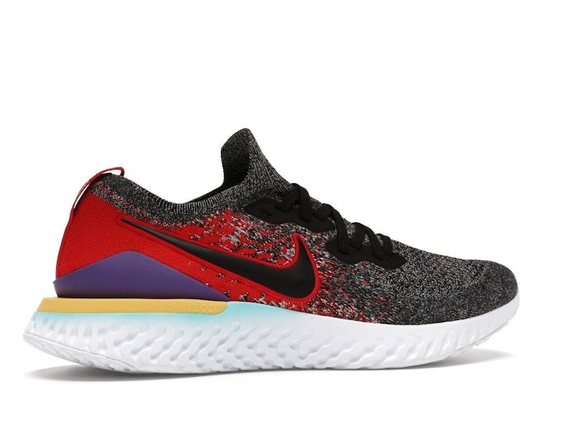 Nike Epic React Flyknit 2 Black Hyper Jade University Red
