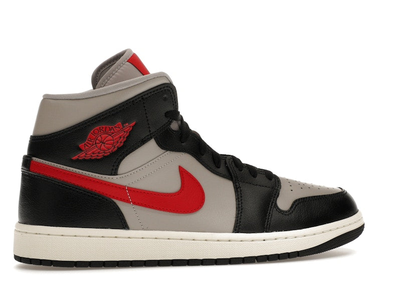 Jordan 1 Mid Black College Grey Gym Red (Women's)