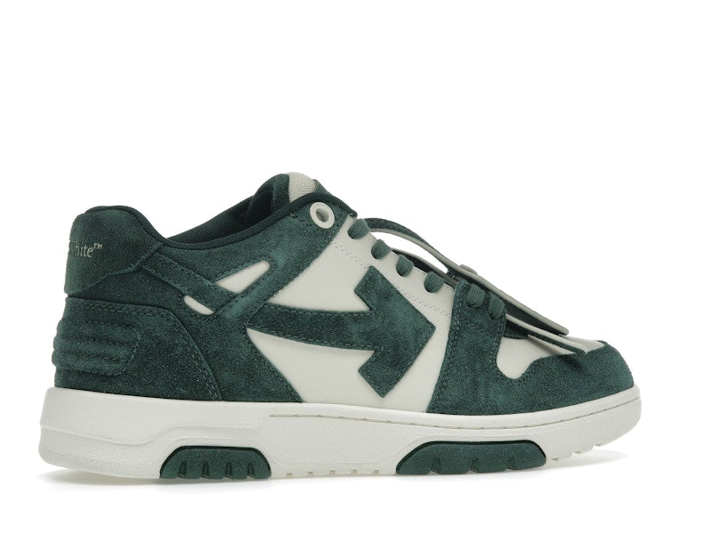 OFF-WHITE Out Of Office "OOO" Low Tops Jet Green Ecru Suede