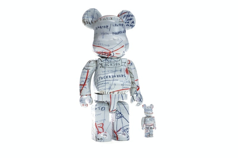 Bearbrick Jean-Michel Basquiat 2 100% & 400% Set White