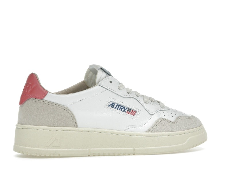 Autry Medalist Leather Low White Tearose Beige (Women's)