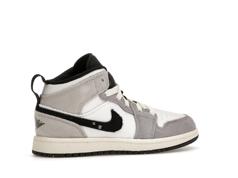 Jordan 1 Mid SE Craft White Cement Grey Black (PS)